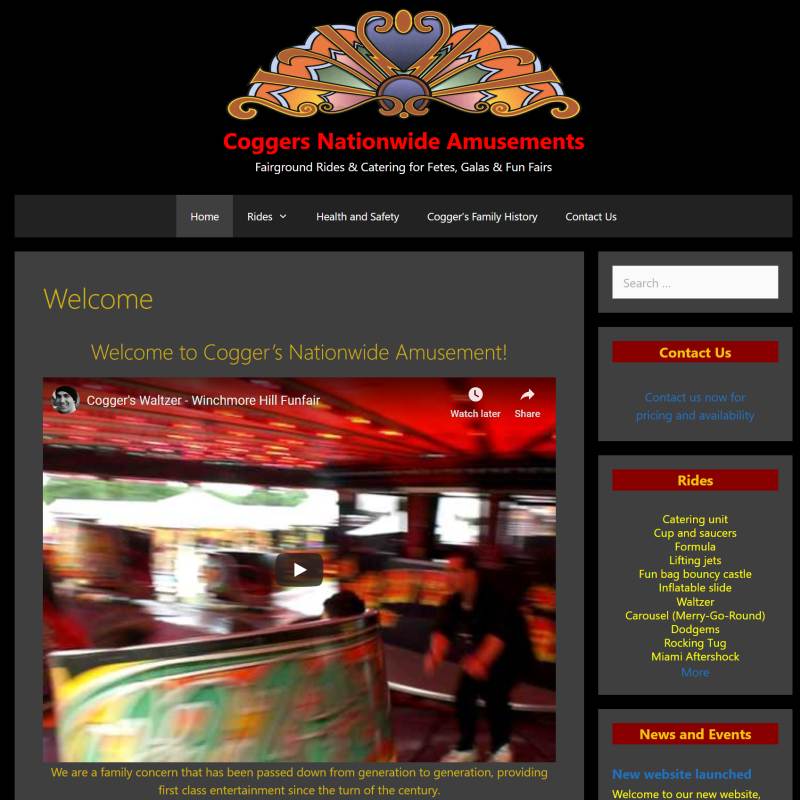 Coggers Nationwide Amusements website