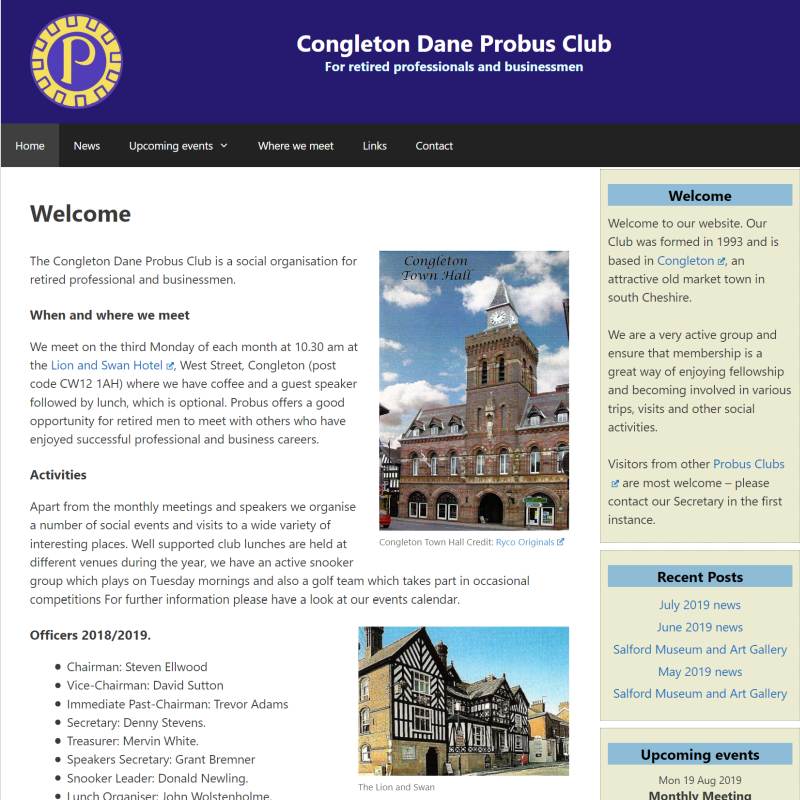 Congleton Dane Probus Club website