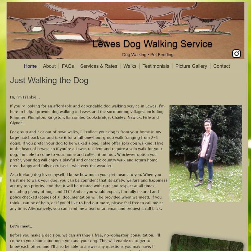 Dog Walker Lewes website