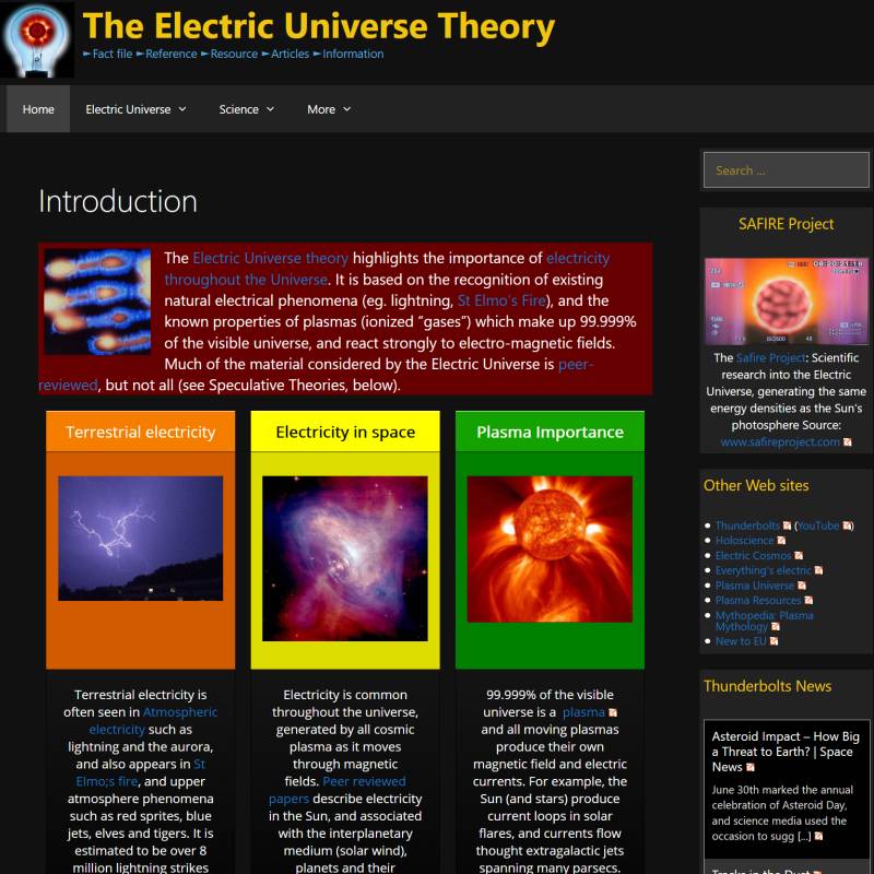 Electric Universe website