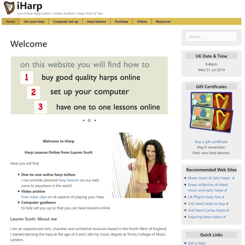 iHarp online Website