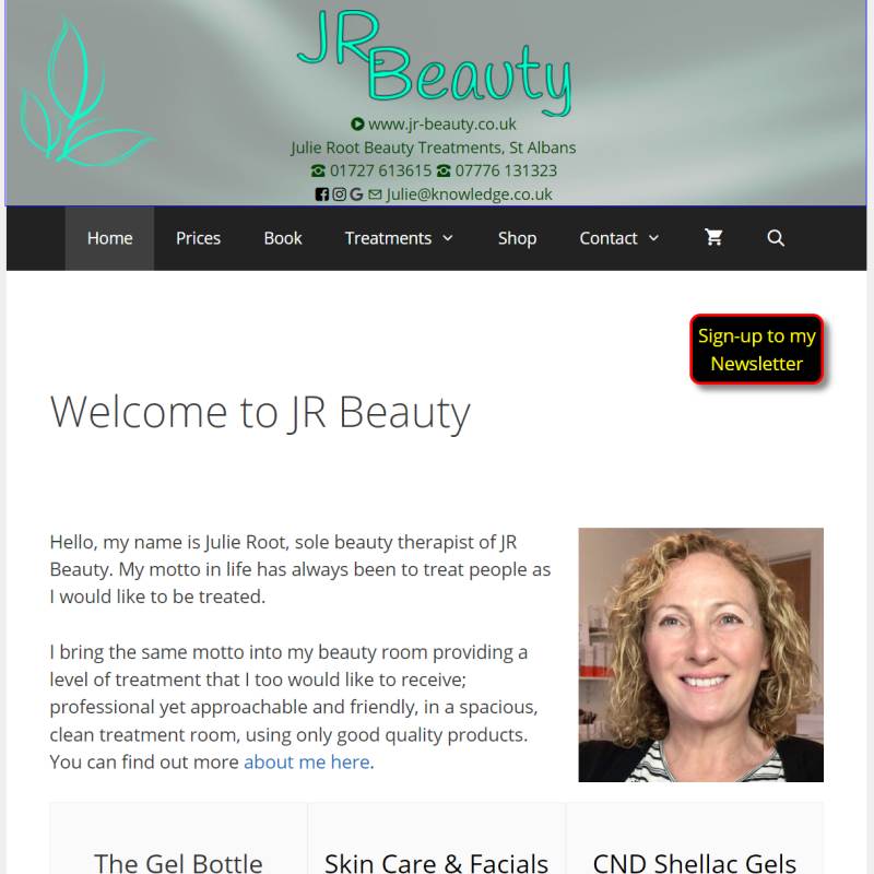 JR Beauty website