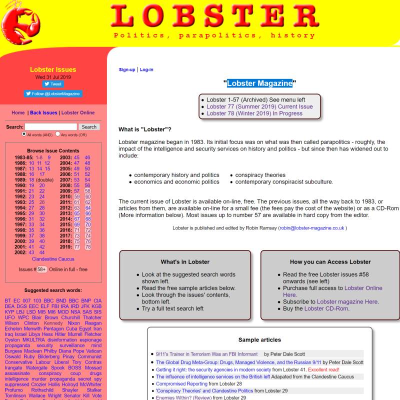 Lobster Magazine website
