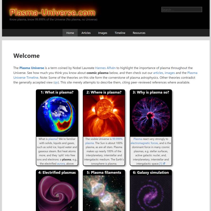 Plasma Universe website