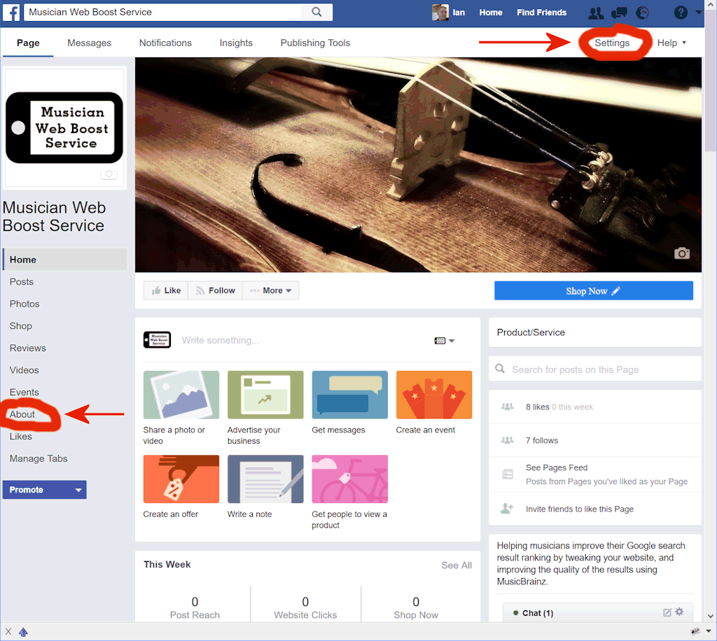 Facebook Business Page