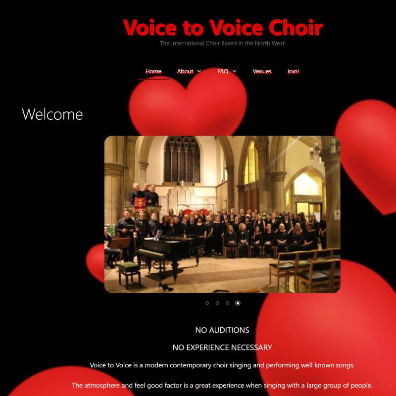 Voice to Voice Choir website